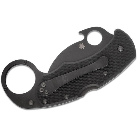 Spyderco STE-C170GBBKP Navaja multiusos Karahawk Plegable con abridor hoja lisa de 6.0 cm de acero VG-10 ,y Mangos Acero Inoxidable. Incluye clip y agujero para cuerda de seguridad