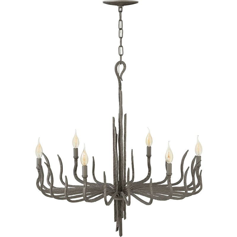 Spyre - 6 Light Chandelier Bronze Finish, E14 - Elstead