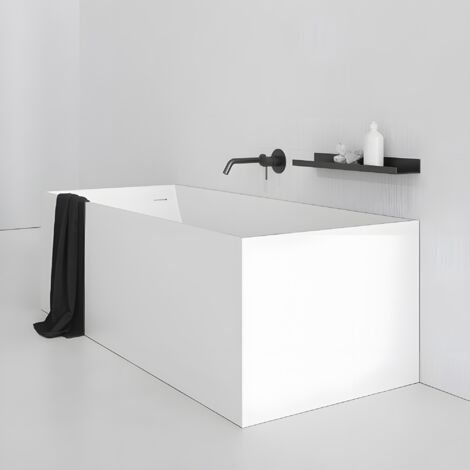 SQUARE 150 - Baignoire ilot en Solid Surface 150 x 68 x 58(h) cm