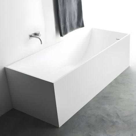 SQUARE 170 - Baignoire ilot en Solid Surface 170 x 72 x 58(h) cm