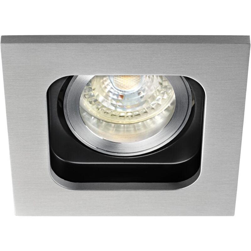 Square 50-230 Encastré GU10 carré orientable et basc. alu Lpe non incl. Aric 4725