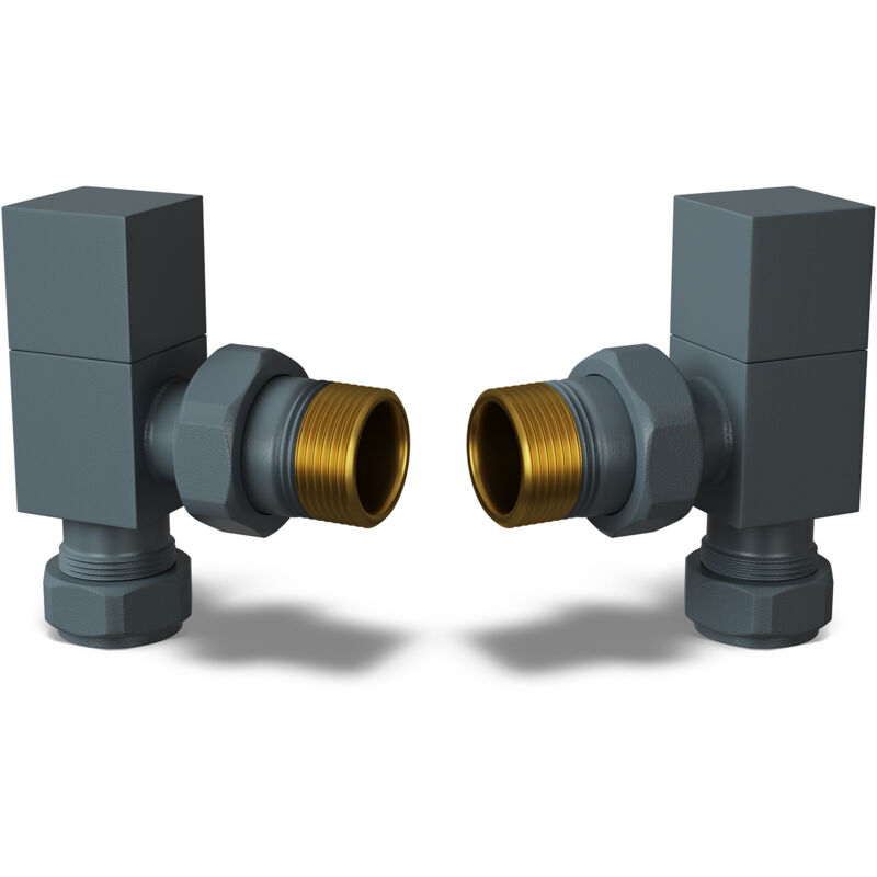 Image of Square - Anthracite Radiator Valves Angled&hellip;