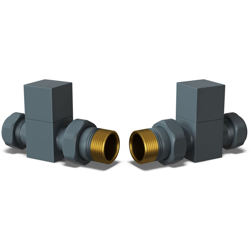 Image of Square - Anthracite Radiator Valves Straight&hellip;