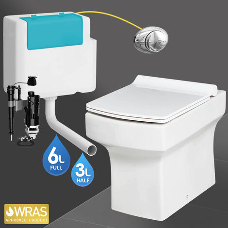 Dual Flush Concealed Toilet Cistern, Pipe & Cable Push Button OR Flush Plate