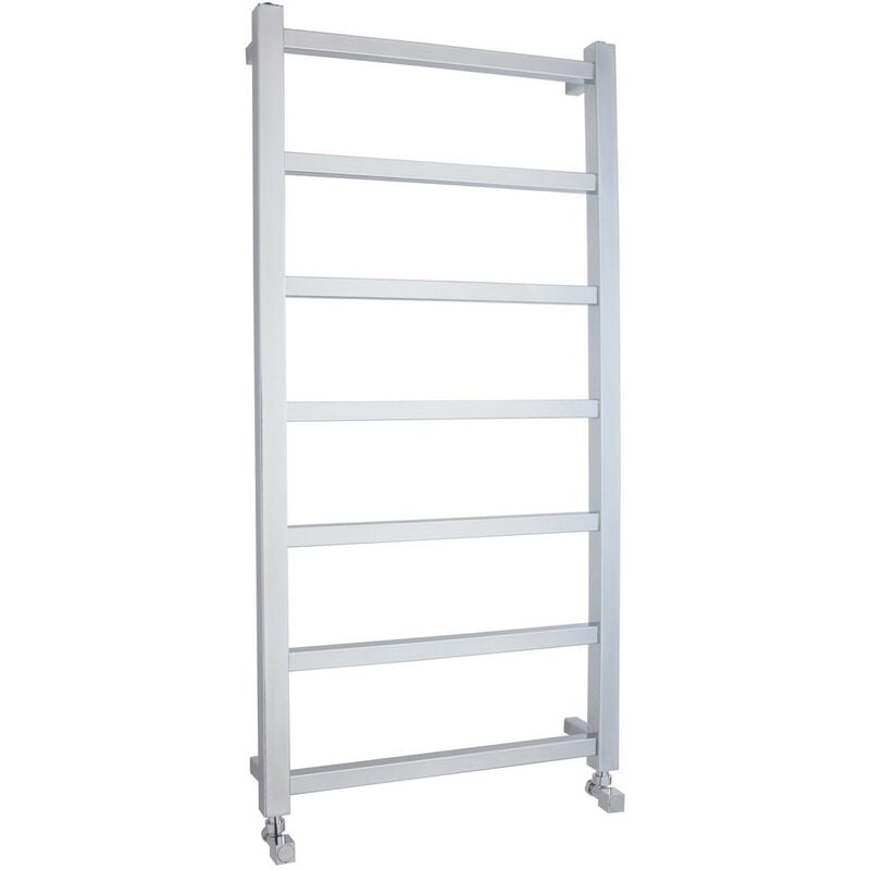 Nuie Eton Chrome 1200mm x 600mm Square Straight Heated Towel Rail - HL376