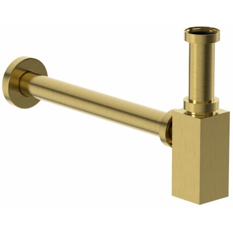 Square Bottle Trap Waste for Wash Basin Sink Bathroom Brass 1 1/4" Modern