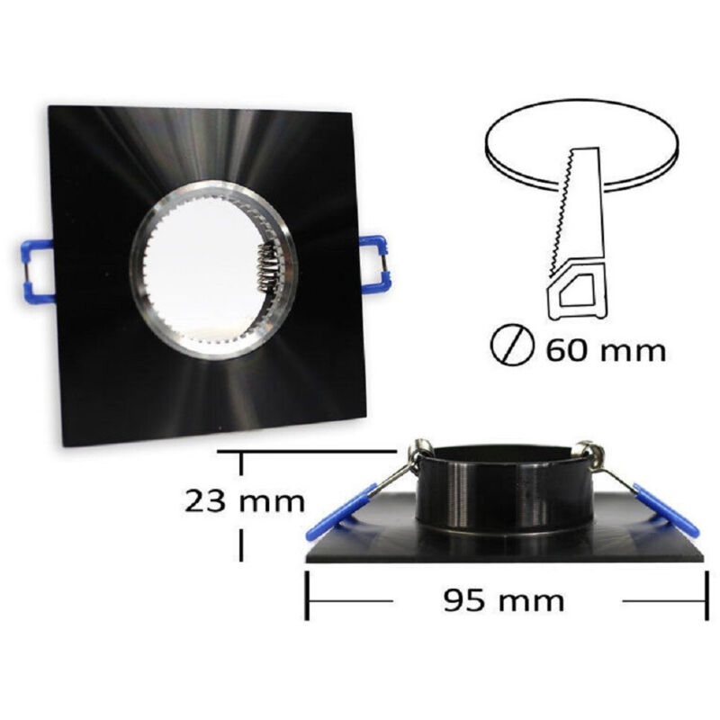 Support De Spot Encastré Carré Gu10 Support De Spot P9 Noir