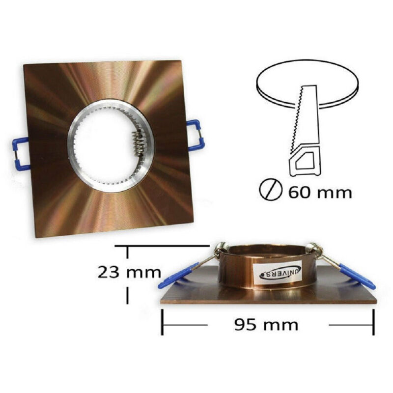 Support De Spot Encastré Carré Gu10 Support De Spot P9 Brun