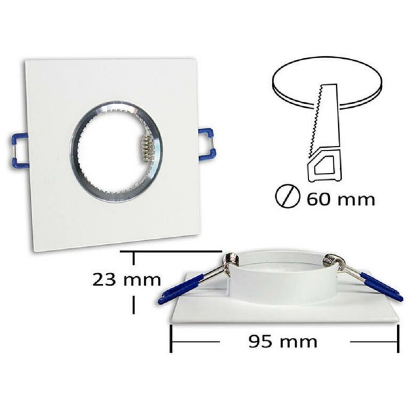 Support De Spot Encastré Carré Gu10 Support De Spot P9 Blanc