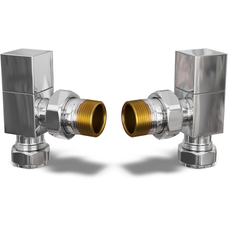 Image of Square Chrome Radiator Valve Angled Polished&hellip;
