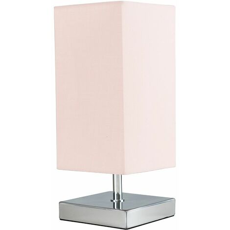 main image of "Square Chrome Touch Table Lamps - Pink"