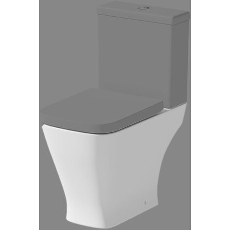 main image of "Square Close Coupled WC Toilet Pan Modern Bathroom White Ceramic"