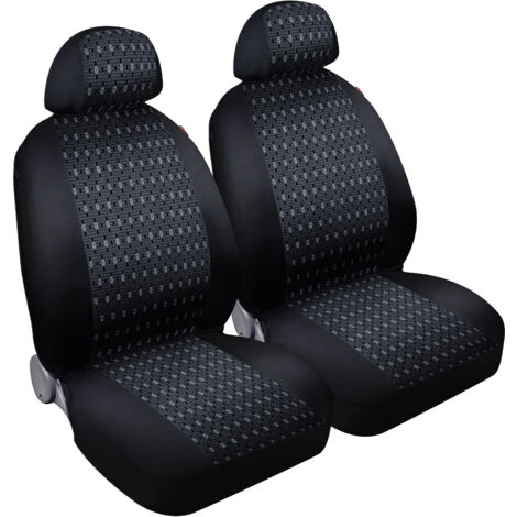 Square, Coppia Coprisedili Anteriori In Jacquard - Nero