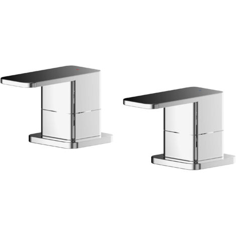 Square Deck Mounted 3/4" Chrome Side Valves Chrome