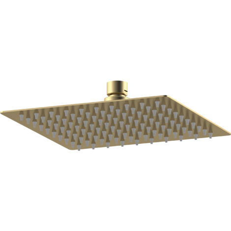Square Fixed Head, 200mm - Brushed Brass