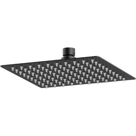 Square Fixed Head, 200mm - Matt Black