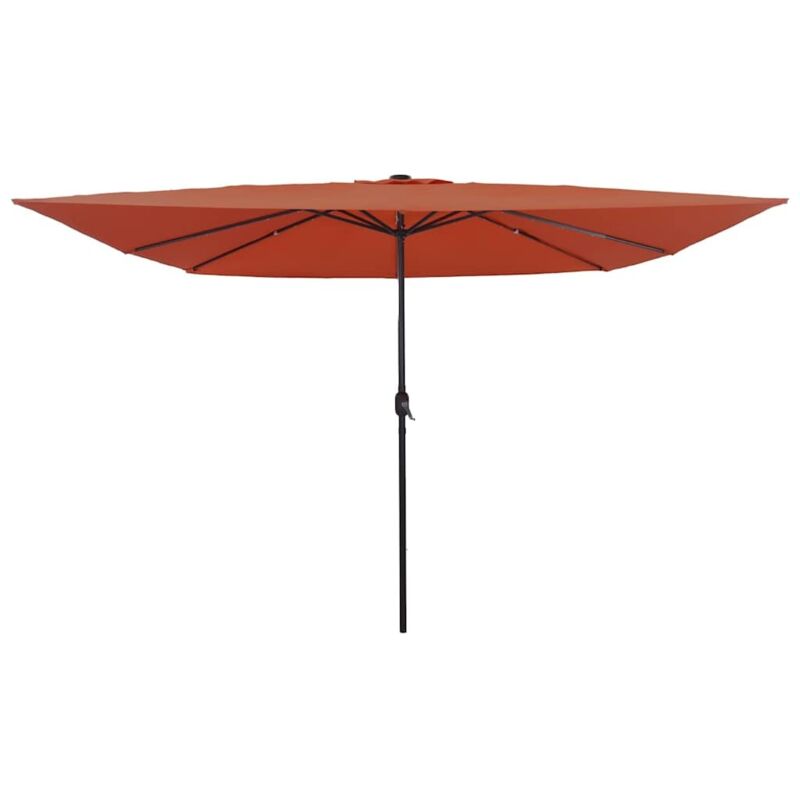 Garden Parasol Red, Black 295 X 295 X 245 Cm Polyester, Steel Vidaxl
