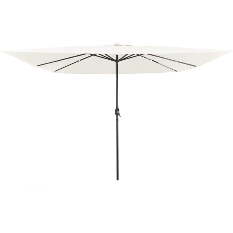 Garden Parasol White, Black 295 X 295 X 245 Cm Polyester, Steel Vidaxl