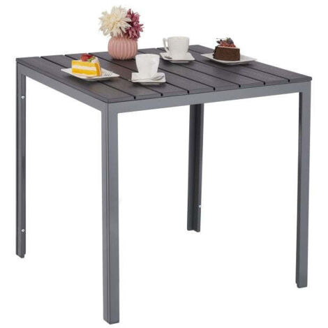 Square garden table in wood look