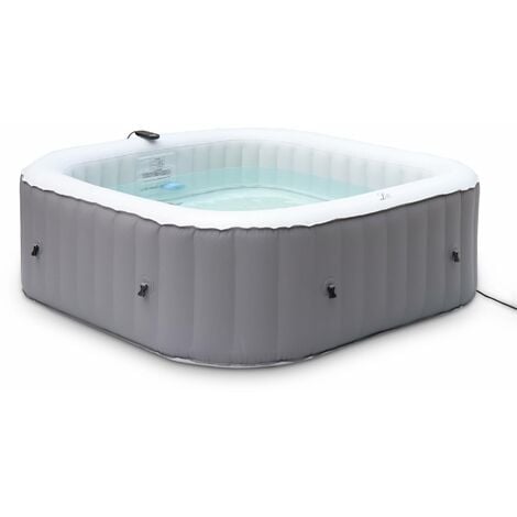 main image of "Square inflatable hot tub MSPA - FJORD 6 grey - Ø185cm square spa 6-person, PVC, pump, heater, filter, remote control"