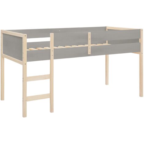 Square Line-Couchette 90x200 cm Gris en bois