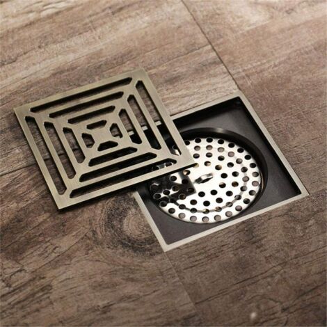 Square Mesh Floor Drain for Shower Room - Bronze Green - Bug Repellent, Deodorant and Anti-Glare k6vZsimlq7G