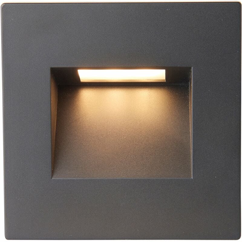 Square Outdoor Pathway Guide Light - 1.5W Indirect cct led - Black Polycarbonate