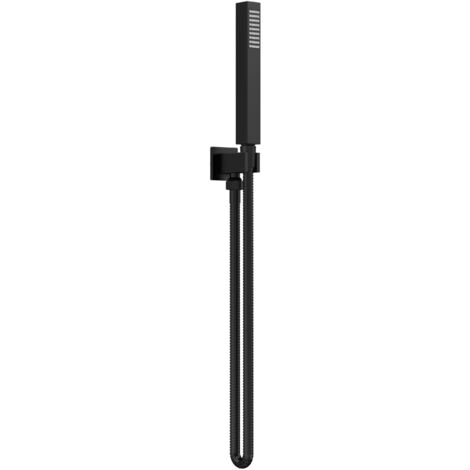 Square Outlet Elbow, Parking Bracket & Shower Handset - Matt Black