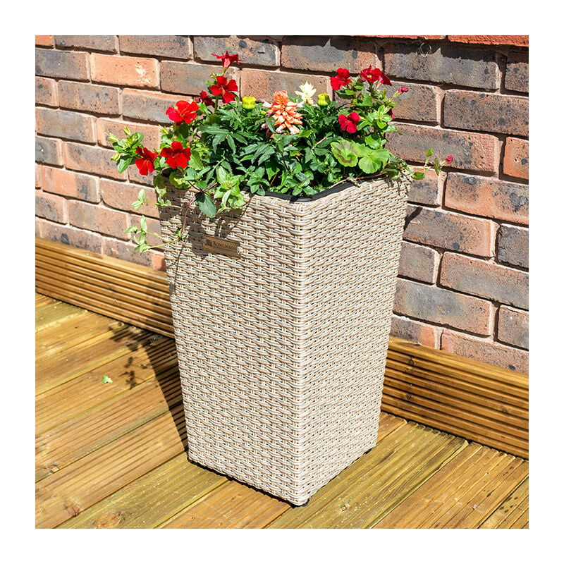 Square Rattan Planter - Natural 2 Pack - Rowlinson