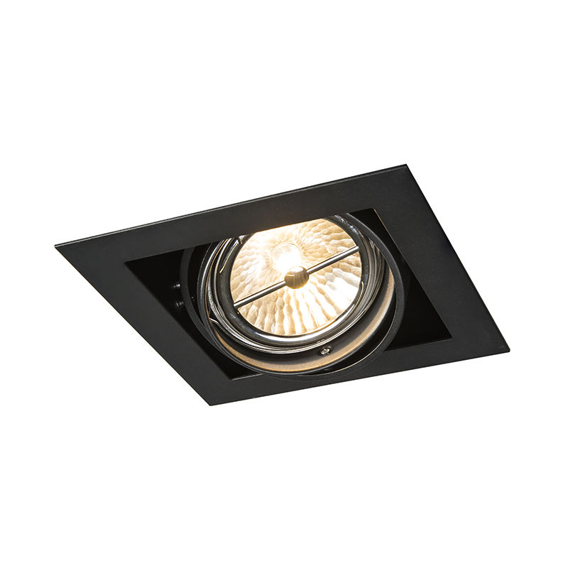 Recessed Spotlight black square adjustable 1-light- Oneon 111-1