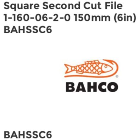 Square Second Cut File 1-160-06-2-0 150mm (6in) BAHSSC6
