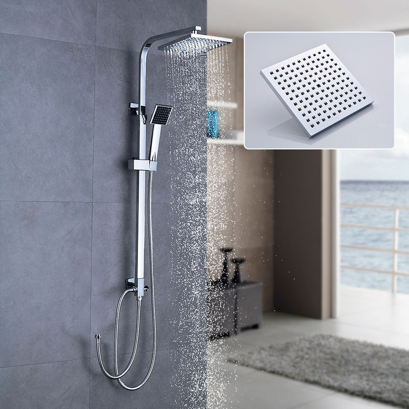 Square Shower Column Without Mixer Rainfall Shower Head System Bath Rain Shower Shower Set Without Faucet Adjustable Height 64 99cm Bon9004c