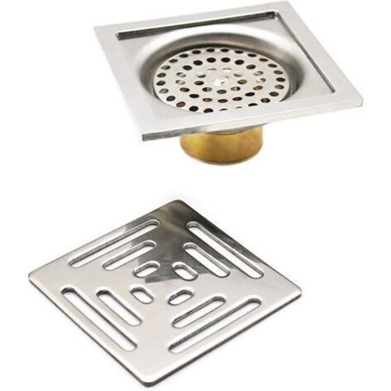 Image of Square shower drain, stainless steel floor&hellip;