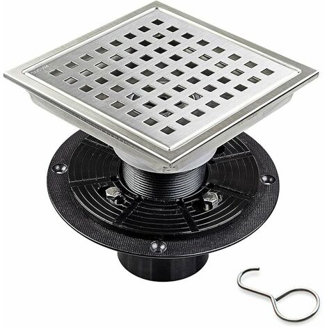 Square Shower Drain Stainless Steel Hair Strainer Anti-Odor Floor Trap, Stainless Steel Floor Drain with Strainer Filter, for Bathroom Garden