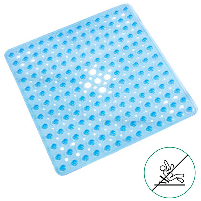 Square Shower Mats Anti-Slip Mildew-Proof Bath Mats Machine Washable Bathroom Mat with Suction Cup, Antibacterial Rubber Kids Shower Mat with