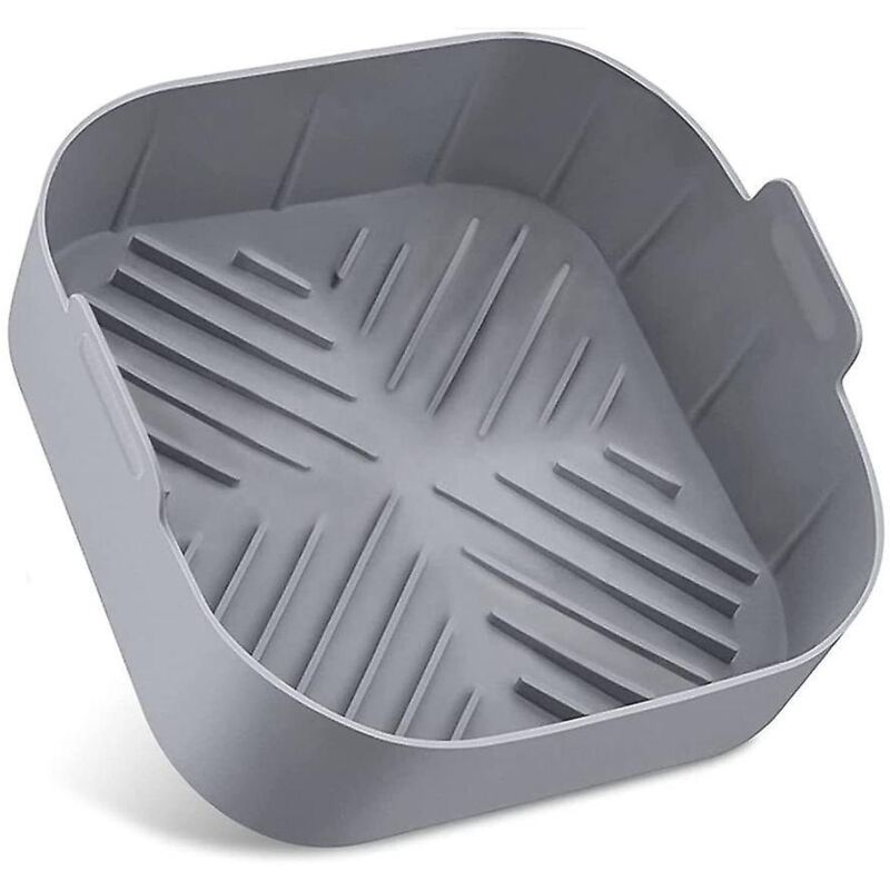 Square Silicone Air Fryer Liners, 1 Pack Reusable Silicone Air Fryer Pots Food Safe Oven Accessories (8.2 inch)