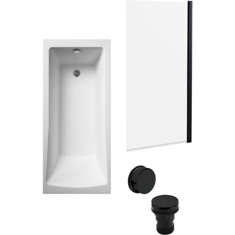 Square Single Ended 1700x700 with Leg Set & Black Screen & Black Waste
