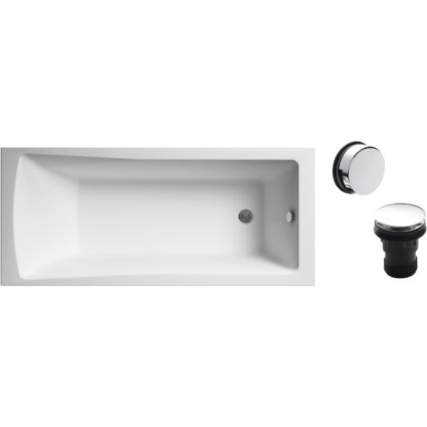 Square Single Ended 1700x700 with Leg Set & Chrome Waste