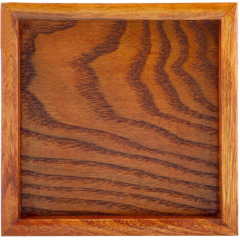 Square Solid Wood Tea Tray Coffee Sushi Snacks Serving Plate for Cafe Restaurant(12.512.5cm)