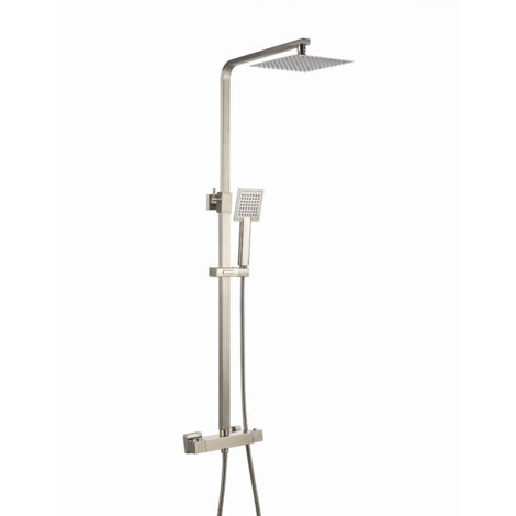 AQUADART Square Thermostatic Shower Set - Brushed Nickel