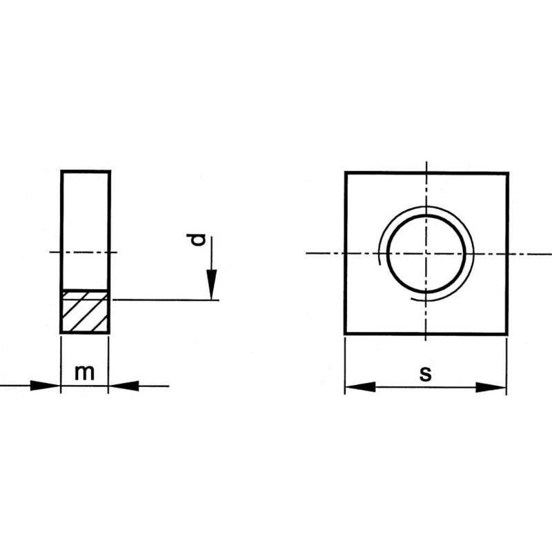 M6 Square Thin Nut bzp (4)- you get 50 - Qualfast