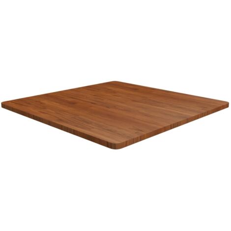Square Tischplatte Dunkelbraun 90x90x2,5cm Eichenholz behandelt
