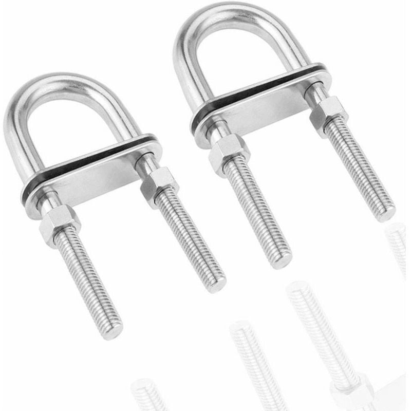 Square U-Bolts Stainless Steel u Bolts 2021 New Production High-Strength Hardware u Bolts Accessorie M8x100 (2 pieces)