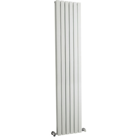 Square Vertical Double Panel Radiator - 1800mm x 354mm - 3641 BTU - Satin White