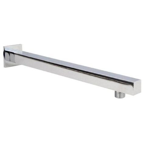 Square Wall Mount Shower Arm - 360mm - Chrome