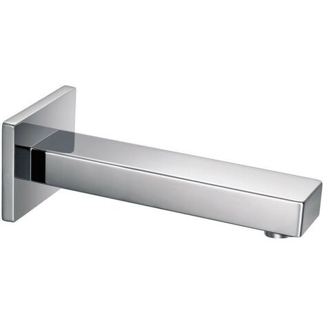 Square Wall Mounted Bath / Basin Filler Water Spout Mixer - Chrome on Brass