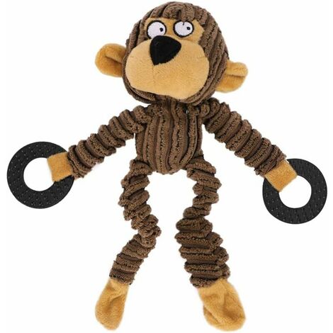 Squeaky Dog Toy Plush Monkey Chew Toy Puppy No Stuffing Interactive Toy Soft Durable Training Toy for Small Medium Large Dogs Playing Making Fun and Avoiding Boredom