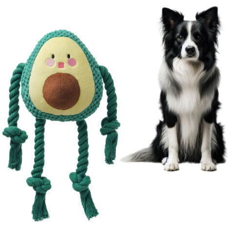Squeaky plush dog toy