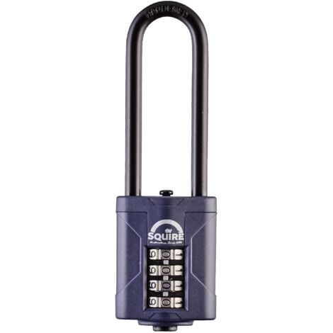 Squire Lucchetto Pesante (CP40/2.5) - grillo extra lungo più duro - lucchetto a combinazione a 4 ruote - acciaio legato per resistenza alla corrosione - lucchetto resistente alle intemperie per casa, 