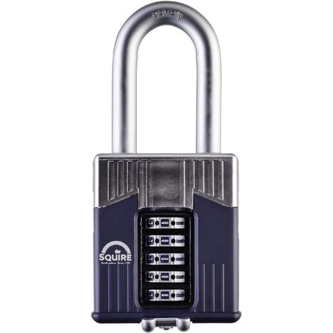 Squire Warrior High-Security Long Shackle Combination Padlock 65mm HSQWC65LS